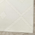 Antep Rugs Palafito 6x9 Geometric Shag Diamond High-Low Pile Textured Indoor Area Rug (White, 6'7" x 9')