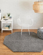 Unique Loom Solo Collection Area Rug - Calabasas (5' 3" Octagon, Gray)