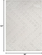 Modern Micro Loop Indoor Area Rugs for Living Room Bedroom Kitchen Geometric Square White 8x10 Luxury Durable Low and High Pile Non-Shedding Stain Resistant Soft Area Carpet 8 x 10