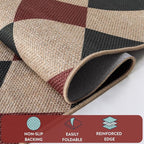 Lahome Christmas Outdoor Rug, 3x5 Outdoor Christmas Decor Rugs for Entryway Front Door Indoor Outdoor Plaid Carpet, Checkered Red and Black Non Shedding Carpet for Patio Porch