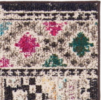 SAFAVIEH Madison Collection Runner Rug - 2'2" x 12', Black & Yellow, Boho Diamond Distressed Design, Non-Shedding & Easy Care, Ideal for High Traffic Areas in Living Room, Bedroom (MAD418Z)