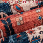 SERISSA Washable Rug 5x7 Boho Area Rugs, Washable Large Rugs for Living Room, Ultra Soft Non-Slip Rust Rug Print Distressed Vintage Farmhouse Carpet for Bedroom Dining Room Dorm Office Home Decor