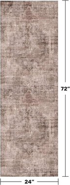 Farmhouse 2x6 Hallway Runner Rug Non Slip, Machine Washable Red Brown Rugs for Kitchen, Bathroom, Entrance Indoor, Low Pile & Soft Stain Resistant Terracotta Carpet