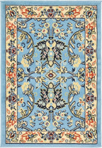 Unique Loom Sialk Hill Collection Area Rug - Washington (2' 2" x 3' 1" Rectangle Light Blue/Navy Blue)
