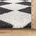 Rugshop Diamond Wave Pattern Shag Area Rug Anthracite Dark Gray 7' 10" x 10' Perfect for Large Living Rooms, Dining Areas, or Master Bedrooms
