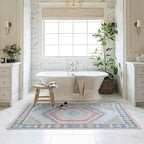 Fame Living Washable Area Rug. Modern Farmhouse. Vintage. Turkish. Bohemian. Distressed. Oriental. Traditional. Rugs for Living Room. Dining. Bedroom. Office. Entryway. Foyer. (856GP, 5' x 6'9")