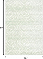 SAFAVIEH Adirondack Collection Area Rug - 5'1" x 7'6", Green & Ivory, Modern Diamond Distressed Design, Non-Shedding & Easy Care, Ideal for High Traffic Areas in Living Room, Bedroom (ADR131Y)