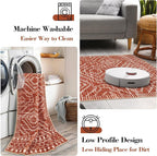 Wonnitar Moroccan 4x6 Bedroom Area Rug, Washable Soft Rug for Living Room, Non-Slip Bohemian Large Rug Non-Shedding Low Pile Floor Carpet for Kitchen Guest Room Entrance (Brown,4'x6')
