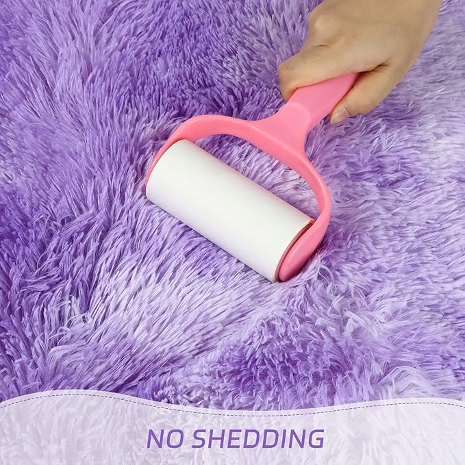 duduta Purple Plush Rugs for Bedroom 4x6 ft, Tie Dye Fluffy Carpet for Living Room, Shag Rug for Kids Room Dorm Nursery Playroom