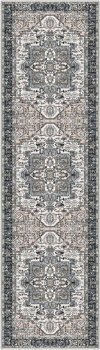 KOZYFLY Runners for Hallways 2x8 Ft Washable Kitchen Runner Rug Boho Entry Rug for Hallways Indoor Printed Faux Wool Long Floor Carpet for Entryway Bedroom Kitchen Hallway Use, Black/Taupe/Beige