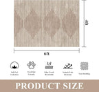 HelloTree Area Rug 4x6 Geometric Rug,Washable Modern Neutral Stain Resistant Indoor Carpet Boho Living Room Moroccan Rugs Rug for Living Room Bedside Room Decor for Family-Pink&Khaki