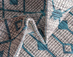 Unique Loom Outdoor Trellis Collection Area Rug - Tribal Trellis (6' 1" x 9' Rectangle, Light Blue/ Ivory)