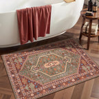 Ciicool Small Area Rug, 2x3ft Boho Rug, Ultra Soft Entry Rugs for Entryway, Non-Slip Washable Rugs Oriental Low-Pile Indoor Mat Floor Carpet for Entrance Bedroom Kitchen Bathroom Foyer Decor
