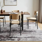 Toneed Abstract Area Rug Modern Washable Rug Soft Non Slip Rug Low Pile for Bedroom Living Room Dining Room Coffee Brown 5x8 Feet