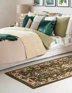 Unique Loom Sialk Hill Collection Area Rug - Washington (2' 7" x 10' Runner Green/Hunter Green)