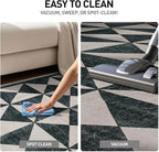 Rugshop Geometric Diamond Washable Non Slip Runner Rug 2' x 8' Cream
