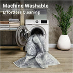 Bloom Rugs Washable Non-Slip 3' x 5' Rug - Charcoal Blue Traditional Medallion Area Rug for Living Room, Bedroom, Dining Room, and Kitchen - Exact Size: 3' x 5'