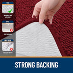 OLANLY Bathroom Rugs 59x24, Extra Soft Absorbent Chenille Bath Rugs, Rubber Backing Quick Dry, Machine Washable Bath Mats for Bathroom Floor, Tub and Shower, Home Decor Accessories, Red