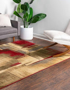Unique Loom Barista Collection Area Rug - Timor (3' 1" x 5' 3" Rectangle, Multi/Red)