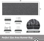 BEQHAUSE Hallway Runner Rugs 2x6, Hallway Rug Non-Slip Washable(Rolled-Up NO Creases), Runner Rug Absorbent Stain Resistant Hall Rug Carpet Runner, Entryway Rugs Floor Mat Laundry Room Rugs, Charcoal