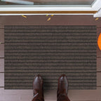 Ottomanson Mud Mat 2'7" x 4' Entryway Rug - Non-Slip Scraper Doormat for Muddy Paws, Dirt Trapping Indoor/Outdoor Mat for High-Traffic Areas, Kitchen, Garage, Patio, Brown