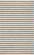 Home Conservatory Ladder Stripe Blue/Ivory Handwoven Wool 4 X 6 Feet, Blue/Ivory Stripe Pattern