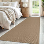 IOHOUZE Washable Runner Rug 3x8 Non Slip Rubber Backed Wide Hallway Runner Entryway Runner Indoor, Woven Kitchen Rugs Cotton Floor Carpet for Hall Entrance Bedroom, Orange/Tan/Brown