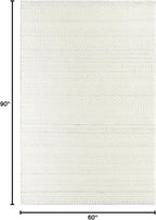 Mark&Day Wool Rugs, 5x8 Precious Solid and Border Cream/Light Slate Area Rug, Cream Grey Carpet for Living Room, Bedroom or Kitchen (5' x 7'6")