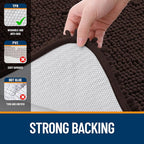 OLANLY Bathroom Rugs 47x24, Extra Soft Absorbent Chenille Bath Rugs, Rubber Backing Quick Dry, Machine Washable Bath Mats for Bathroom Floor, Tub and Shower, Home Decor Accessories, Brown