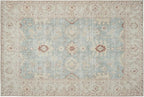 Revival Rugs Nimbus 6'x9' Zero-Shedding Area Rug for Living Room Bedroom - Oeko-TEX Certified, Low Pile, Spot Clean, Aqua, Blue