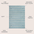JONATHAN Y Williamsburg Minimalist Stripe Turquoise/Cream Indoor Area Rug, 4x6, Contemporary, Modern, Easy-Cleaning for Living Room, Bedroom, Kitchen, Pet Friendly, Non-Shedding (MOH201B-4)