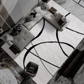 YIHOUSE Curve 9x12ft Modern Washable Area Rug for Living Room Bedroom - Large Abstract Black and White Rug Non-Slip Ultra-Thin Home Decor