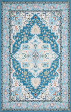 WILLSUN Washable Area Rugs, 2x3 Non-Slip Boho Small Area Rugs for Entryway, Kitchen, Bathroom, Machine Washable Vintage Rug, Indoor Floral Print Carpet for Home Decor, Kid & Pet Friendly Mat