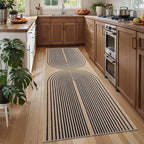 Tangsoo Rainbow Easy Jute Rug 2.6x8 Washable Runner Rug for Hallways,Non-Slip Thin Black Outdoor Rug,Modern Farmhouse Carpet for Porch Laundry Bedroom Living Room Entryway