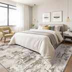 8x10 Area Rugs Living Room: Washable Large Abstract Neutral Modern Soft Rug Stain Resistant Indoor Floor Non-Slip Accent Carpet for Bedroom Nursery Playroom Dining Room Office Dorm Home- Brown Yellow