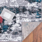 LUXE WEAVERS Modern Abstract Art Turquoise 5x7 Area Rug