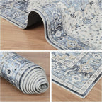 Dripex Kitchen Runner Rug-2x6 Washable Distressed Hallway Runner Oriental Medallion Carpet Non-Slip Non-Shedding Laundry Mat Foldable Thin Entry Throw Area Rug for Living Room Bedroom