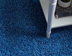 Unique Loom Solid Shag Collection Area Rug (5' 3" x 8' Oval, Periwinkle Blue)
