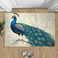 Peacock Area Rug 2x3-2x3 Rug, Peafowl Rugs for Living Room, Teal Turquoise Carpet, Modern Style Washable Area Rugs for Bedroom, Peacock Feather Carpet - Peafowl Home Decor & Gifts
