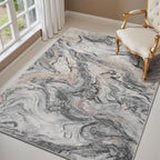 3x5 Washable Area Rugs for Living Room, Modern Abstract Rug Entryway Kitchen Non Slip Throw Rug, Stain Resistant Carpet for Dining Room Playroom Bedroom, Pet & Kids Friendly