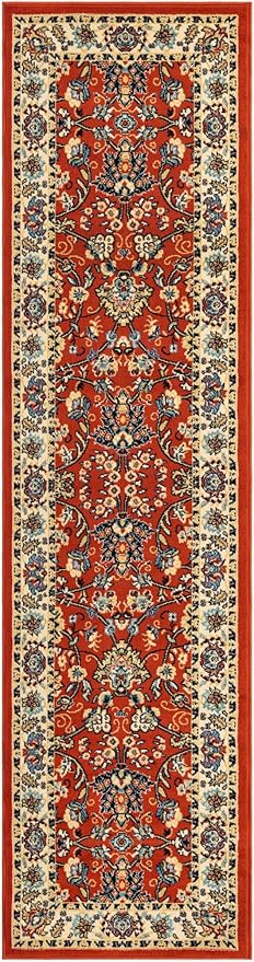 Unique Loom Sialk Hill Collection Area Rug - Washington (2' 7" x 10' Runner Terracotta/Cream)
