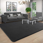 AROGAN Modern Shag Area Rug for Bedroom, 4x6 Feet Washable Rugs for Living Room, Indoor Floor Carpet, Plush Memory Foam Bedside Rugs for Kids Girls Teens Room Low Pile, Dark Grey