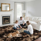 Fluffy Rug Shaggy Area Rug, Mottling Brown 6x9 Area Rugs for Living Room, Large Shag Area Rugs for Bedroom Kids Room Home Decor, Upgrade Anti-Skid Rectangular Fuzzy Rugs