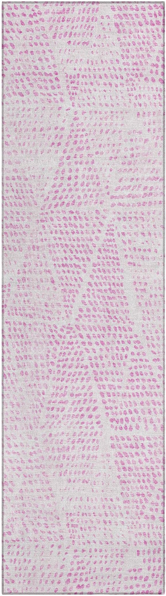 Addison Rugs Chantille ACN591 Pink 2'3" x 7'6" Indoor Outdoor Hallway Runner Rug, Stain Resistant Washable Kitchen Area Carpet for Bathroom, Laundry and Bedroom Rug