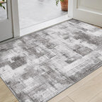 LUMI Ultra Thin Door Mat, 36x59 Non Slip Indoor Doormat Entrance Washable Rugs Entryway Oriental Vintage Soft Carpet for Kitchen Bedroom Front Door, Grey