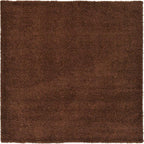 Unique Loom Solid Shag Collection Area Rug (8' Square, Chocolate Brown)