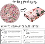 Rugcomf Round Rug 6ft Washable Circle Rug Non Slip Low Pile Boho Floral Small Circular Rug for Bedroom, Bathroom, Entryway, Kids Room, Office, College Dorm(Pink)