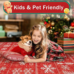 Christmas Area Rug 8x10 Living Room Rugs, Machine Washable Boho Christmas Tree Snowflake Rug Non-Slip Soft Low Pile Holiday Indoor Rugs for Bedroom Kitchen Dining Room Office(Xmas Red, 8'x10')