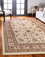 Unique Loom Voyage Collection Traditional Oriental Classic Intricate Design Area Rug (6' 0 x 9' 0 Rectangular, Ivory/Gold)
