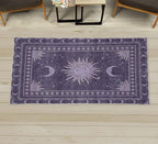 Ambesonne Sun and Moon Decorative Rug, Bohemian Artwork Design of Crescent Solar Ornament Esoteric Stars Ornaments, Quality Carpet for Bedroom Dorm and Living Room, 2' 2" x 3' 7", Dark Indigo